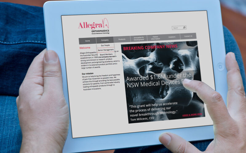 Allegra Website Home Page